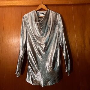 Vintage Liquid Silver blouse by Helene Sidel